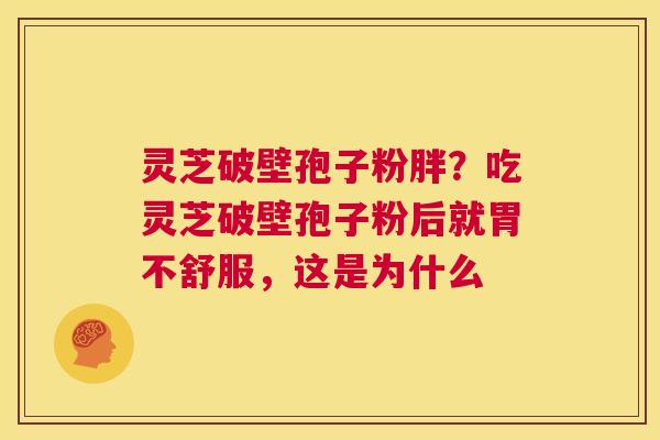 灵芝破壁孢子粉胖？吃灵芝破壁孢子粉后就胃不舒服，这是为什么  第1张