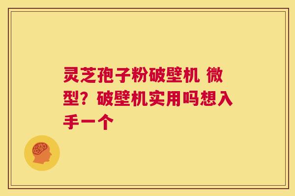 灵芝孢子粉破壁机 微型？破壁机实用吗想入手一个  第1张