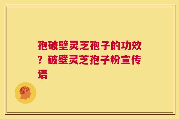 孢破壁灵芝孢子的功效？破壁灵芝孢子粉宣传语  第1张