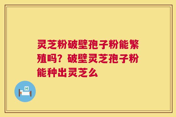 灵芝粉破壁孢子粉能繁殖吗？破壁灵芝孢子粉能种出灵芝么  第1张