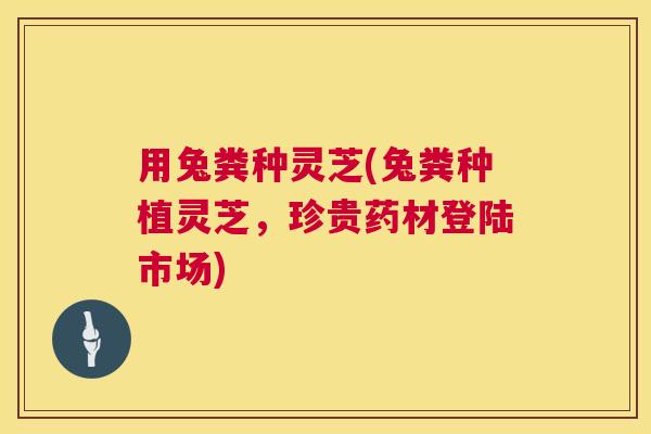 用兔粪种灵芝(兔粪种植灵芝，珍贵药材登陆市场)  第1张