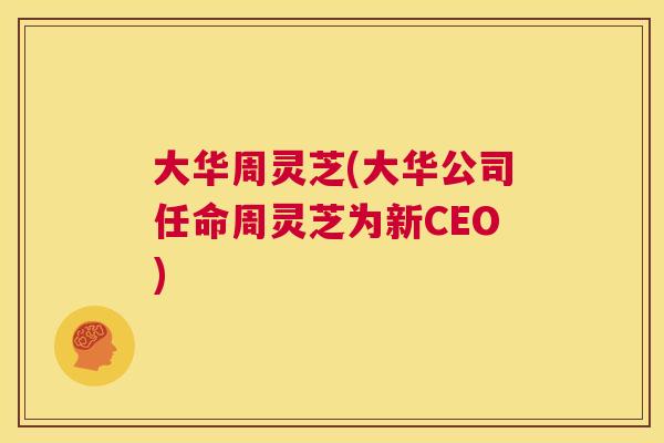 大华周灵芝(大华公司任命周灵芝为新CEO)  第1张