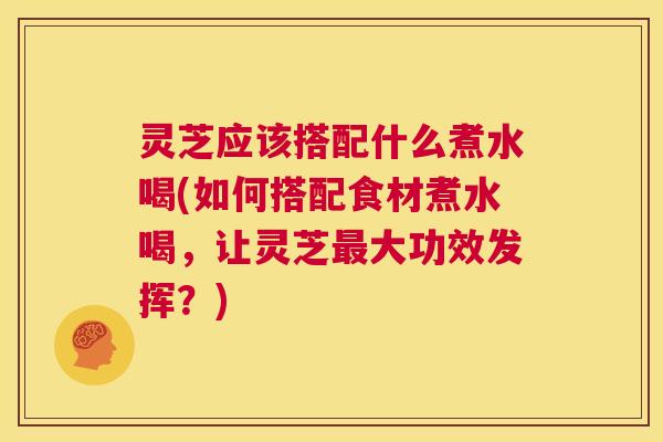 灵芝应该搭配什么煮水喝(如何搭配食材煮水喝，让灵芝最大功效发挥？)  第1张