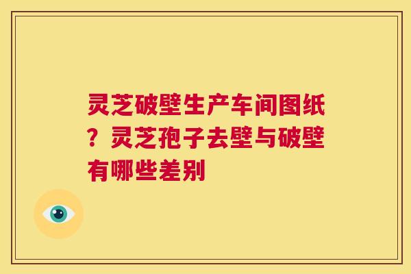 灵芝破壁生产车间图纸？灵芝孢子去壁与破壁有哪些差别  第1张
