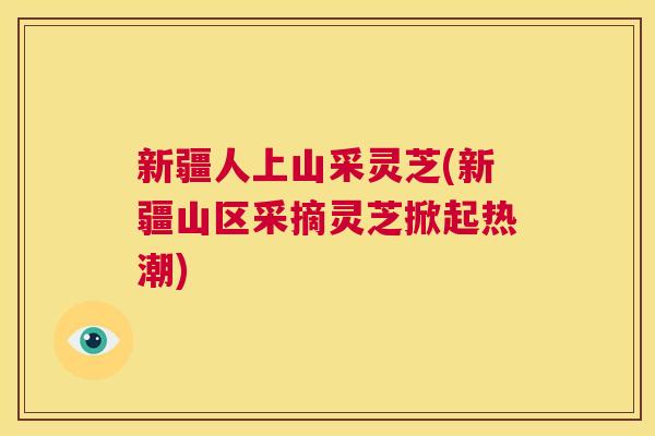 新疆人上山采灵芝(新疆山区采摘灵芝掀起热潮)  第1张