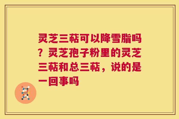 灵芝三萜可以降雪脂吗？灵芝孢子粉里的灵芝三萜和总三萜，说的是一回事吗  第1张