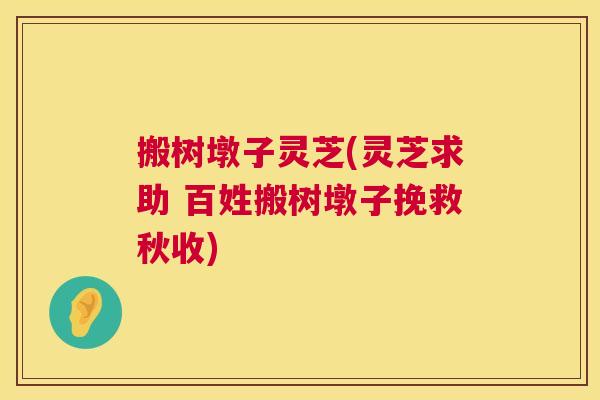 搬树墩子灵芝(灵芝求助 百姓搬树墩子挽救秋收)  第1张
