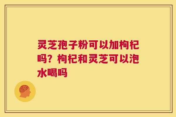 灵芝孢子粉可以加枸杞吗？枸杞和灵芝可以泡水喝吗  第1张