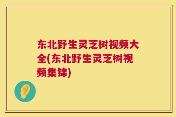 东北野生灵芝树视频大全(东北野生灵芝树视频集锦)  第1张