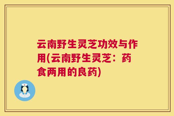 云南野生灵芝功效与作用(云南野生灵芝：药食两用的良药)  第1张