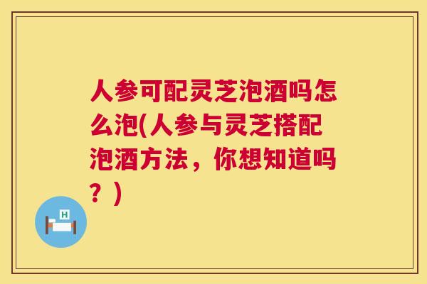 人参可配灵芝泡酒吗怎么泡(人参与灵芝搭配泡酒方法，你想知道吗？)  第1张