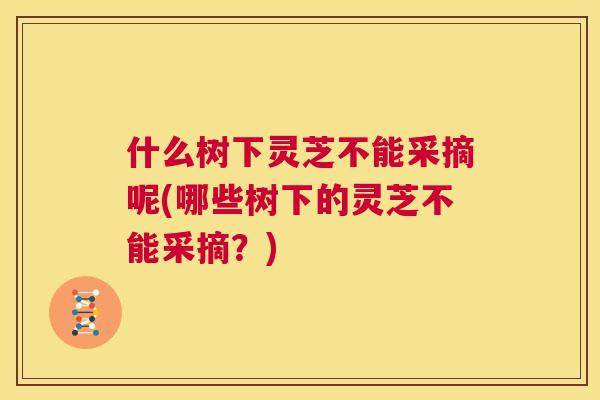 什么树下灵芝不能采摘呢(哪些树下的灵芝不能采摘？)  第1张