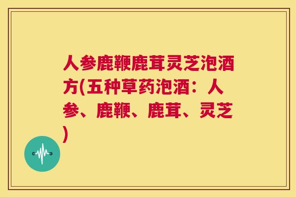 人参鹿鞭鹿茸灵芝泡酒方(五种草药泡酒：人参、鹿鞭、鹿茸、灵芝)  第1张