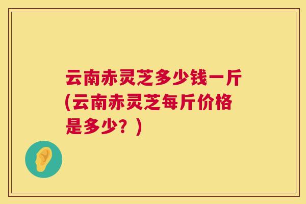 云南赤灵芝多少钱一斤(云南赤灵芝每斤价格是多少？)  第1张