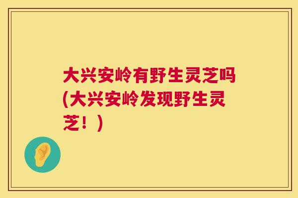 大兴安岭有野生灵芝吗(大兴安岭发现野生灵芝！)  第1张