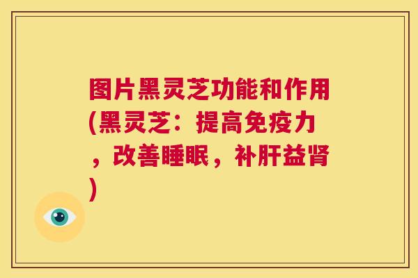 图片黑灵芝功能和作用(黑灵芝：提高免疫力，改善睡眠，补肝益肾)  第1张