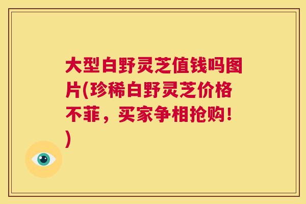 大型白野灵芝值钱吗图片(珍稀白野灵芝价格不菲，买家争相抢购！)  第1张