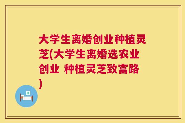 大学生离婚创业种植灵芝(大学生离婚选农业创业 种植灵芝致富路)  第1张