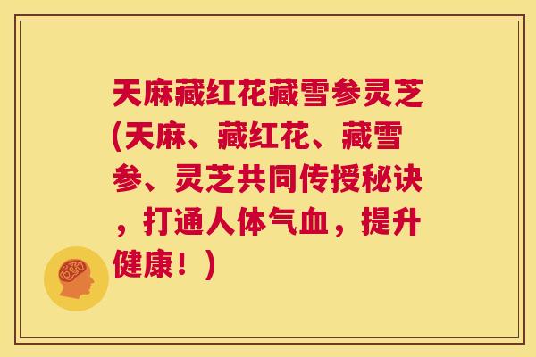 天麻藏红花藏雪参灵芝(天麻、藏红花、藏雪参、灵芝共同传授秘诀，打通人体气血，提升健康！)  第1张