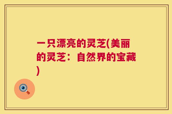 一只漂亮的灵芝(美丽的灵芝：自然界的宝藏)  第1张