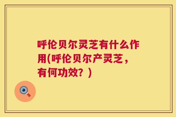 呼伦贝尔灵芝有什么作用(呼伦贝尔产灵芝，有何功效？)  第1张