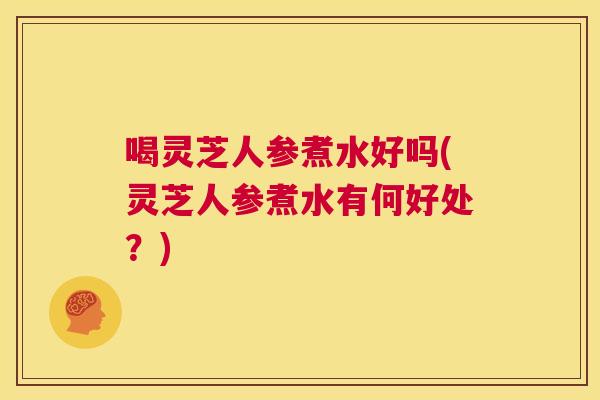 喝灵芝人参煮水好吗(灵芝人参煮水有何好处？)  第1张