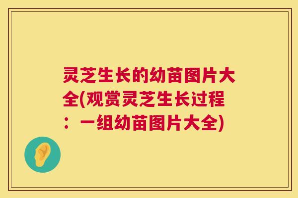 灵芝生长的幼苗图片大全(观赏灵芝生长过程：一组幼苗图片大全)  第1张