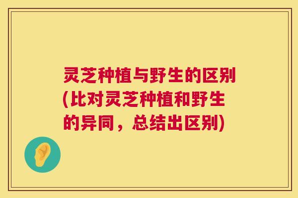 灵芝种植与野生的区别(比对灵芝种植和野生的异同,总结出区别) 第1张 灵芝种植与野生的区别(比对灵芝种植和野生的异同,总结出区别) 第1张
