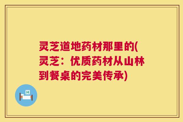 灵芝道地药材那里的(灵芝：优质药材从山林到餐桌的完美传承)  第1张