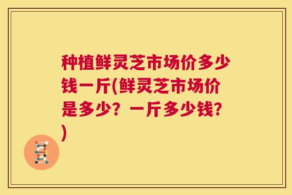 种植鲜灵芝市场价多少钱一斤(鲜灵芝市场价是多少?一斤多少钱?) 第1张 种植鲜灵芝市场价多少钱一斤(鲜灵芝市场价是多少?一斤多少钱?) 第1张