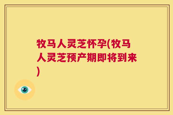 牧马人灵芝怀孕(牧马人灵芝预产期即将到来)  第1张