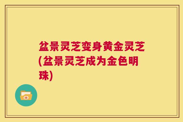 盆景灵芝变身黄金灵芝(盆景灵芝成为金色明珠)  第1张