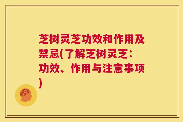 芝树灵芝功效和作用及禁忌(了解芝树灵芝：功效、作用与注意事项)  第1张