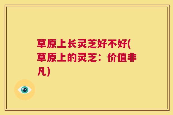 草原上长灵芝好不好(草原上的灵芝:价值非凡) 第1张 草原上长灵芝好不好(草原上的灵芝:价值非凡) 第1张