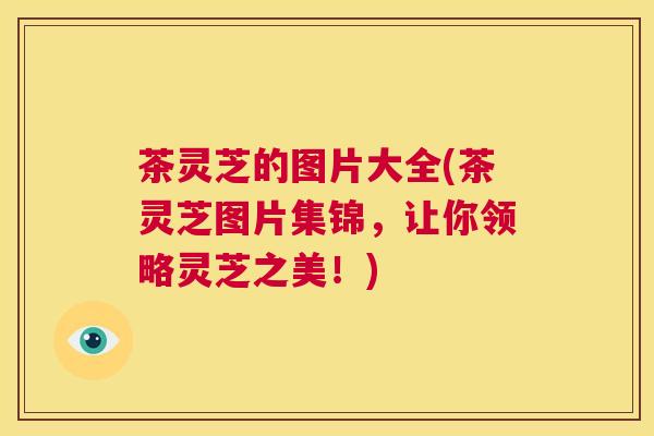 茶灵芝的图片大全(茶灵芝图片集锦,让你领略灵芝之美!) 第1张 茶灵芝的图片大全(茶灵芝图片集锦,让你领略灵芝之美!) 第1张