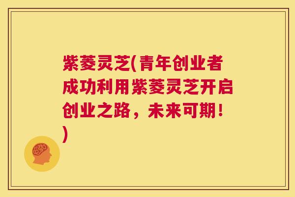 紫菱灵芝(青年创业者成功利用紫菱灵芝开启创业之路，未来可期！)  第1张