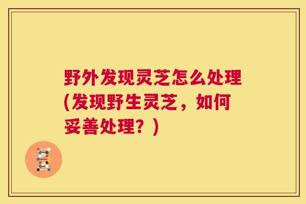 野外发现灵芝怎么处理(发现野生灵芝，如何妥善处理？)  第1张