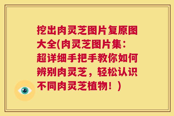 挖出肉灵芝图片复原图大全(肉灵芝图片集：超详细手把手教你如何辨别肉灵芝，轻松认识不同肉灵芝植物！)  第1张