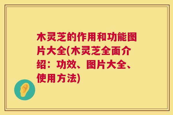 木灵芝的作用和功能图片大全(木灵芝全面介绍：功效、图片大全、使用方法)  第1张