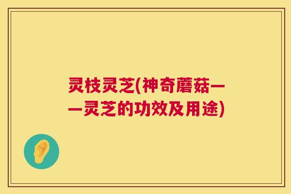 灵枝灵芝(神奇蘑菇——灵芝的功效及用途)  第1张