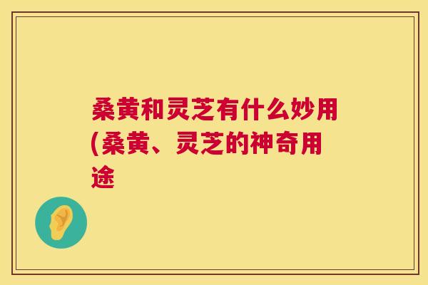 桑黄和灵芝有什么妙用(桑黄、灵芝的神奇用途  第1张