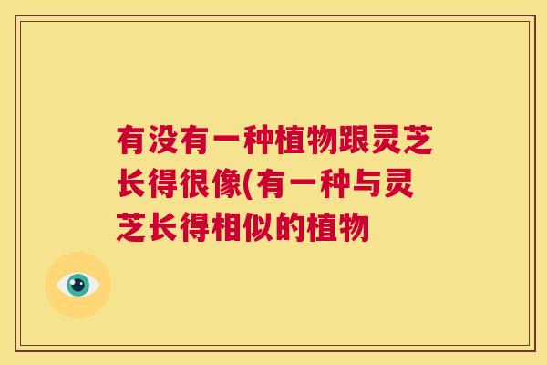 有没有一种植物跟灵芝长得很像(有一种与灵芝长得相似的植物  第1张