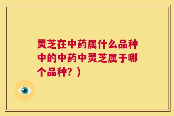 灵芝在中药属什么品种中的中药中灵芝属于哪个品种？)  第1张