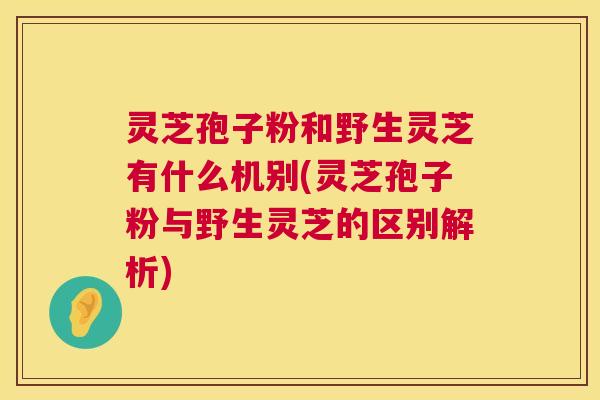 灵芝孢子粉和野生灵芝有什么机别(灵芝孢子粉与野生灵芝的区别解析)  第1张
