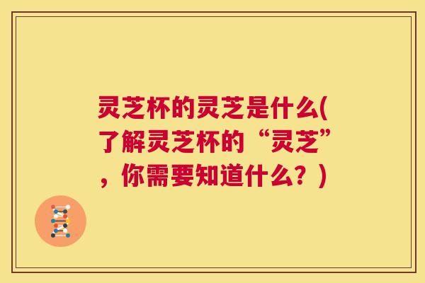 灵芝杯的灵芝是什么(了解灵芝杯的“灵芝”，你需要知道什么？)  第1张