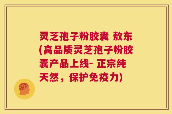 灵芝孢子粉胶囊 敖东(高品质灵芝孢子粉胶囊产品上线- 正宗纯天然，保护免疫力)  第1张