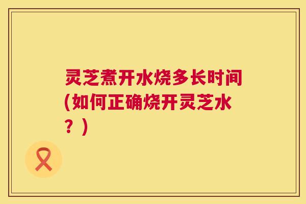 灵芝煮开水烧多长时间(如何正确烧开灵芝水？)  第1张