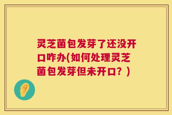 灵芝菌包发芽了还没开口咋办(如何处理灵芝菌包发芽但未开口?) 第1张 灵芝菌包发芽了还没开口咋办(如何处理灵芝菌包发芽但未开口?) 第1张
