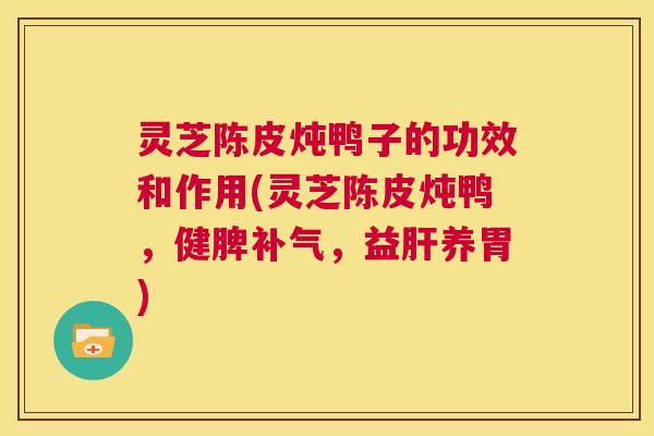 灵芝陈皮炖鸭子的功效和作用(灵芝陈皮炖鸭,健脾补气,益肝养胃) 第1张 灵芝陈皮炖鸭子的功效和作用(灵芝陈皮炖鸭,健脾补气,益肝养胃) 第1张