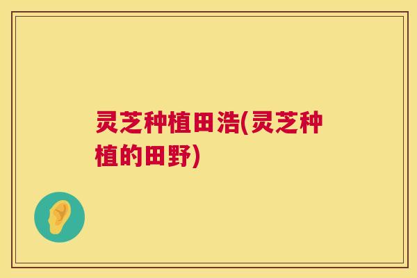 灵芝种植田浩(灵芝种植的田野) 第1张 灵芝种植田浩(灵芝种植的田野) 第1张